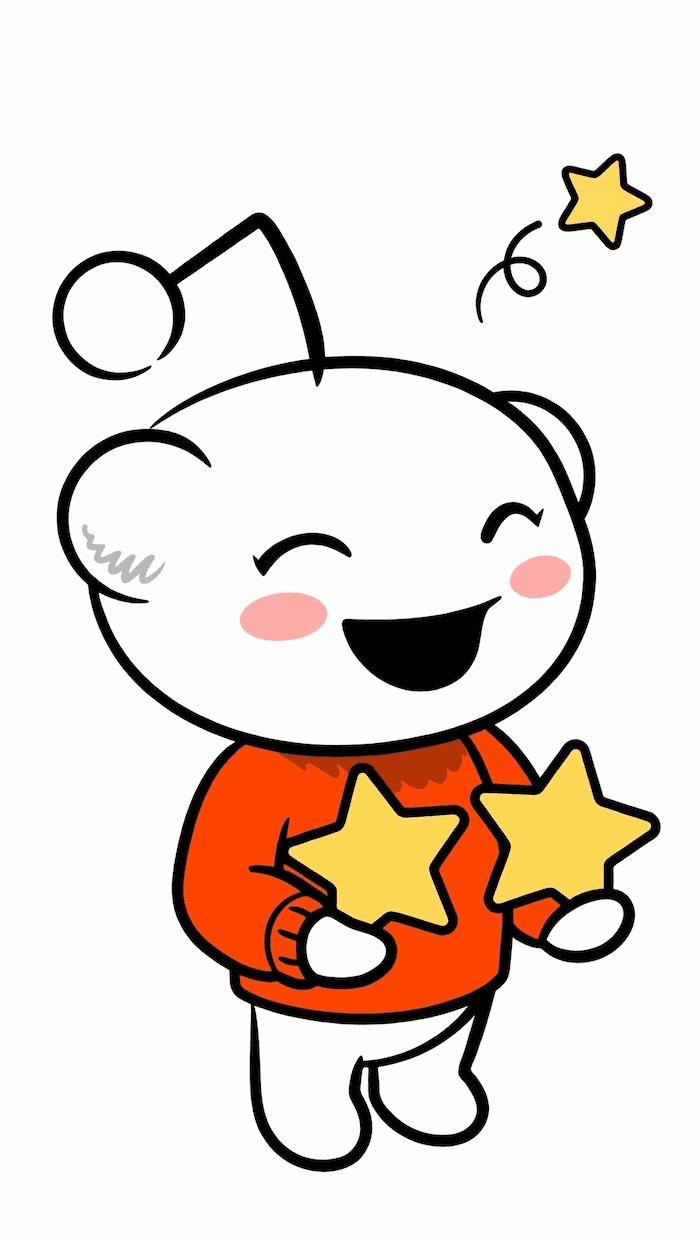 Illustration of a Reddit mascot holding stars to represent related communities and shared audiences