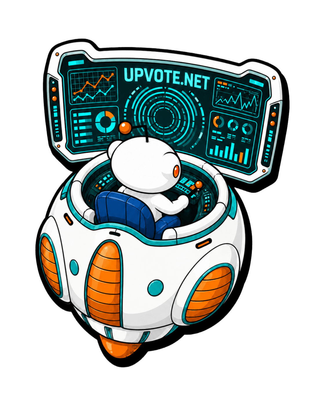 AI SEO hero illustration showing an Upvote.net control console for tracking Reddit and AI visibility