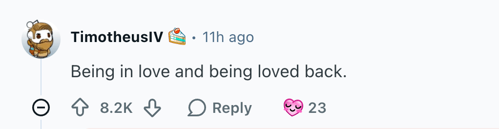 Reddit comment with the cake day icon next to the commenter's username