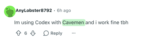 Reddit comment work example showing a client mention in a live thread with upvotes.