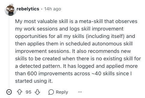Reddit comment work example showing a long-form client-related Reddit reply with high upvote count.