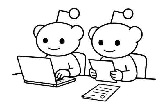 Reddit mascots reviewing clean research data