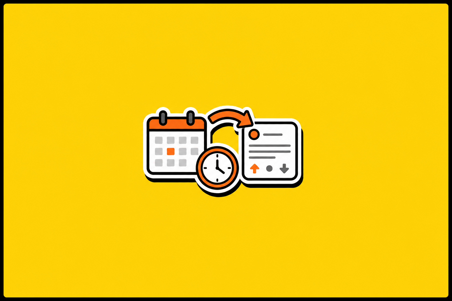 Illustration of a Reddit posting schedule with a calendar, clock, and post card; it does not recommend a particular time.